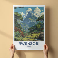 Rwenzori Poster - Uganda Wall Art - Lush Green Valley Home Decor