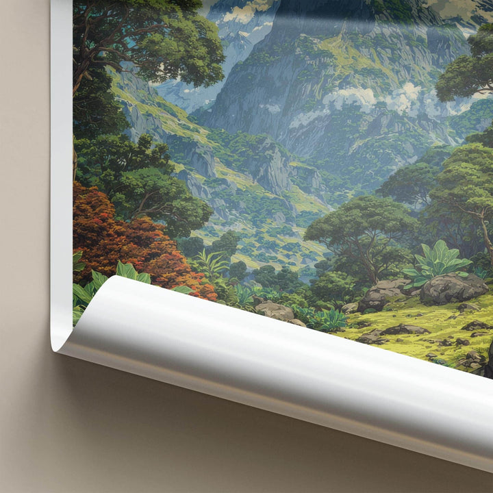 Rwenzori Poster - Uganda Wall Art - Lush Green Valley Home Decor