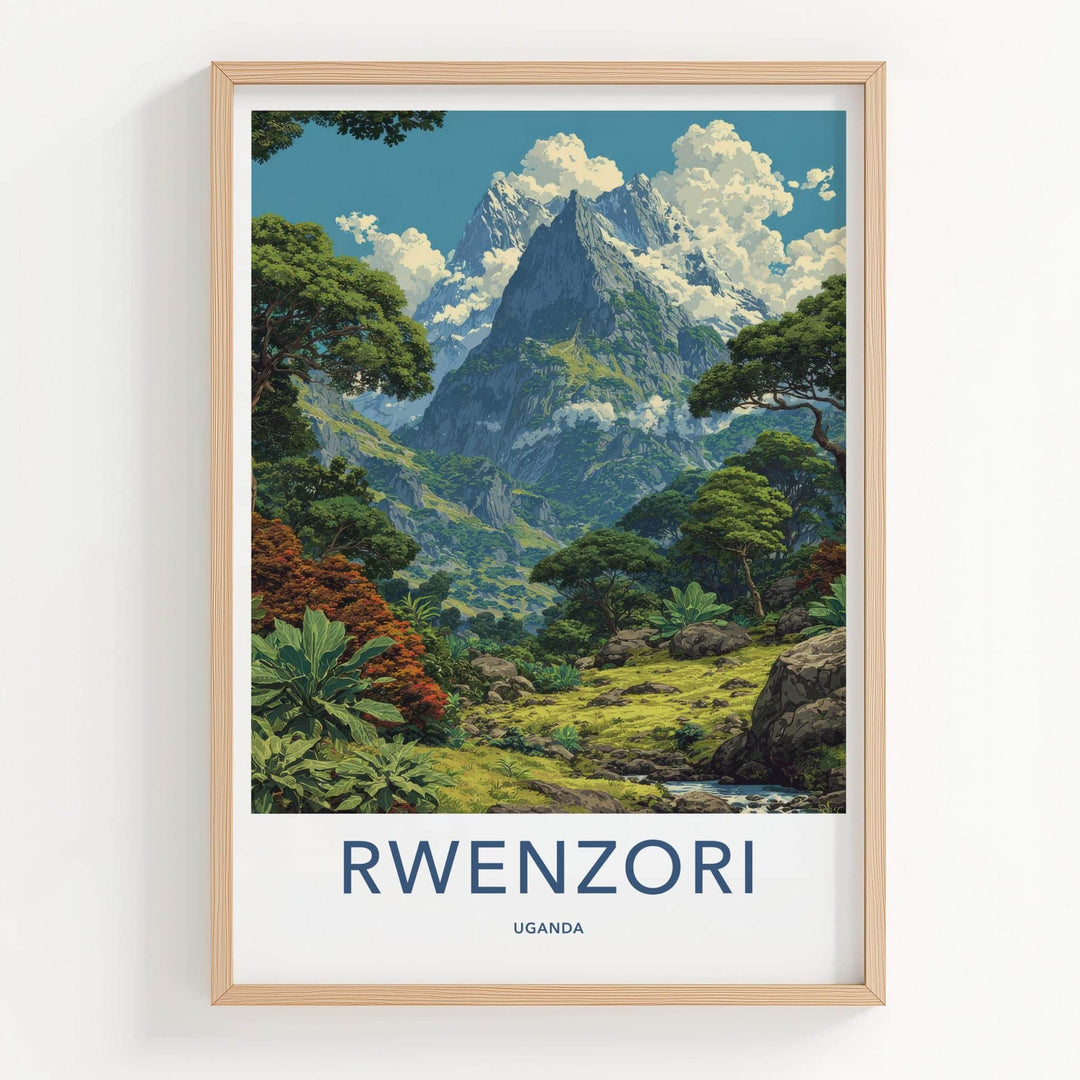 Rwenzori Poster - Uganda Wall Art - Lush Green Valley Home Decor
