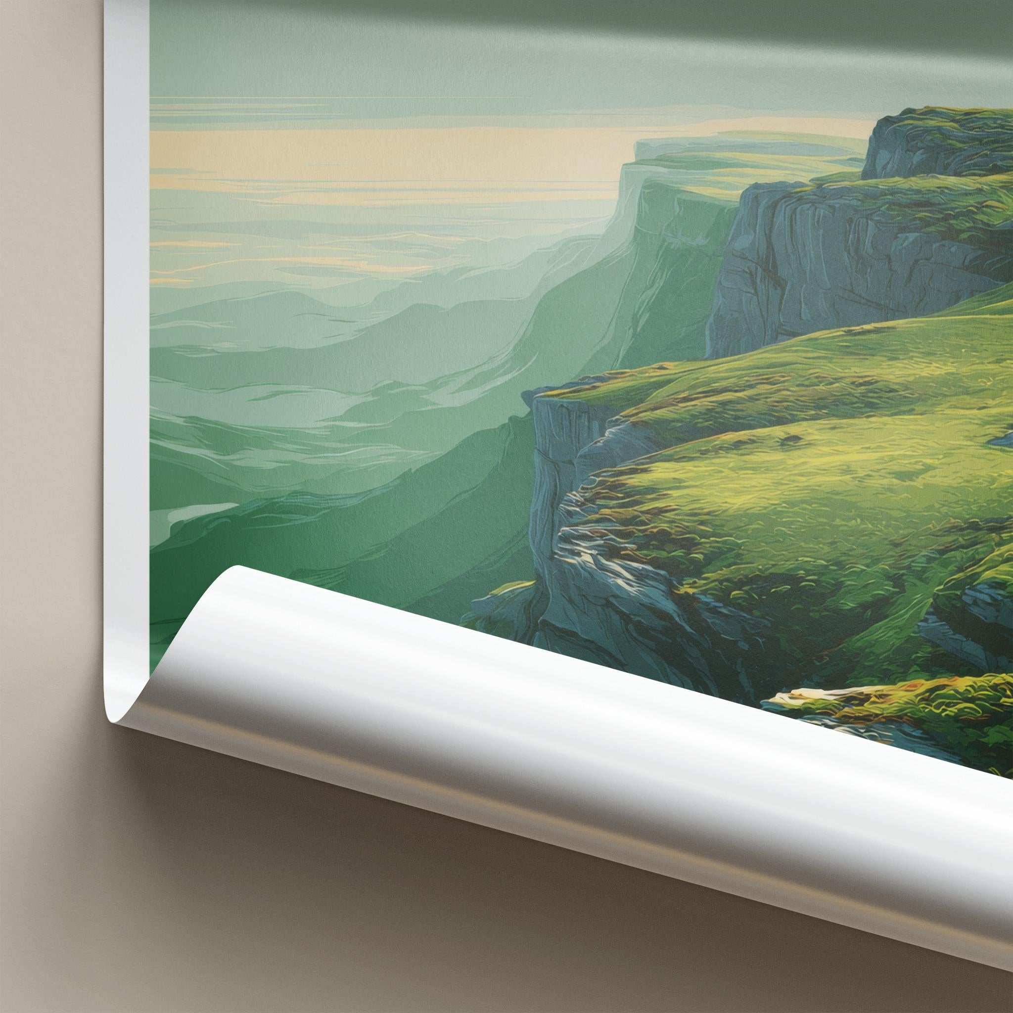 Ryten Poster - Norway Travel Art - Misty Mountain Vista Home Decor