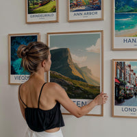 Ryten Poster - Norway Travel Art - Sunlit Mountain Cliff Home Decor