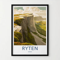 Ryten Poster - Norway Wall Art - Steep Cliffside Landscape Home Decor
