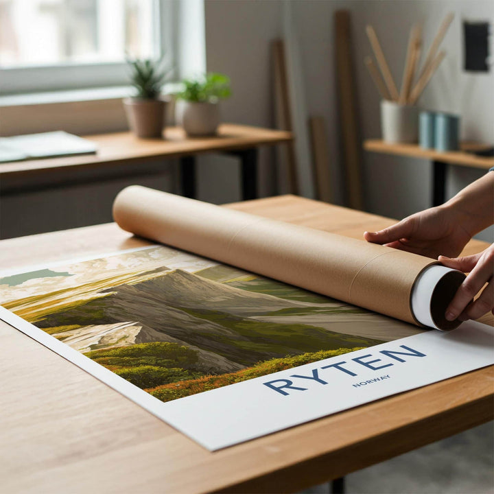 Ryten Poster - Norway Wall Art - Steep Cliffside Landscape Home Decor