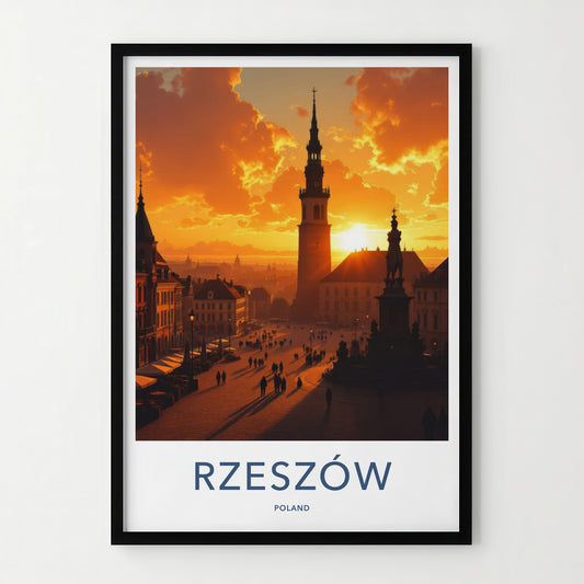 Rzeszow Poster - Poland Travel Art - Historic Town Square Home Decor