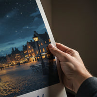 Rzeszow Poster - Poland Travel Art - Starry Night Square Home Decor