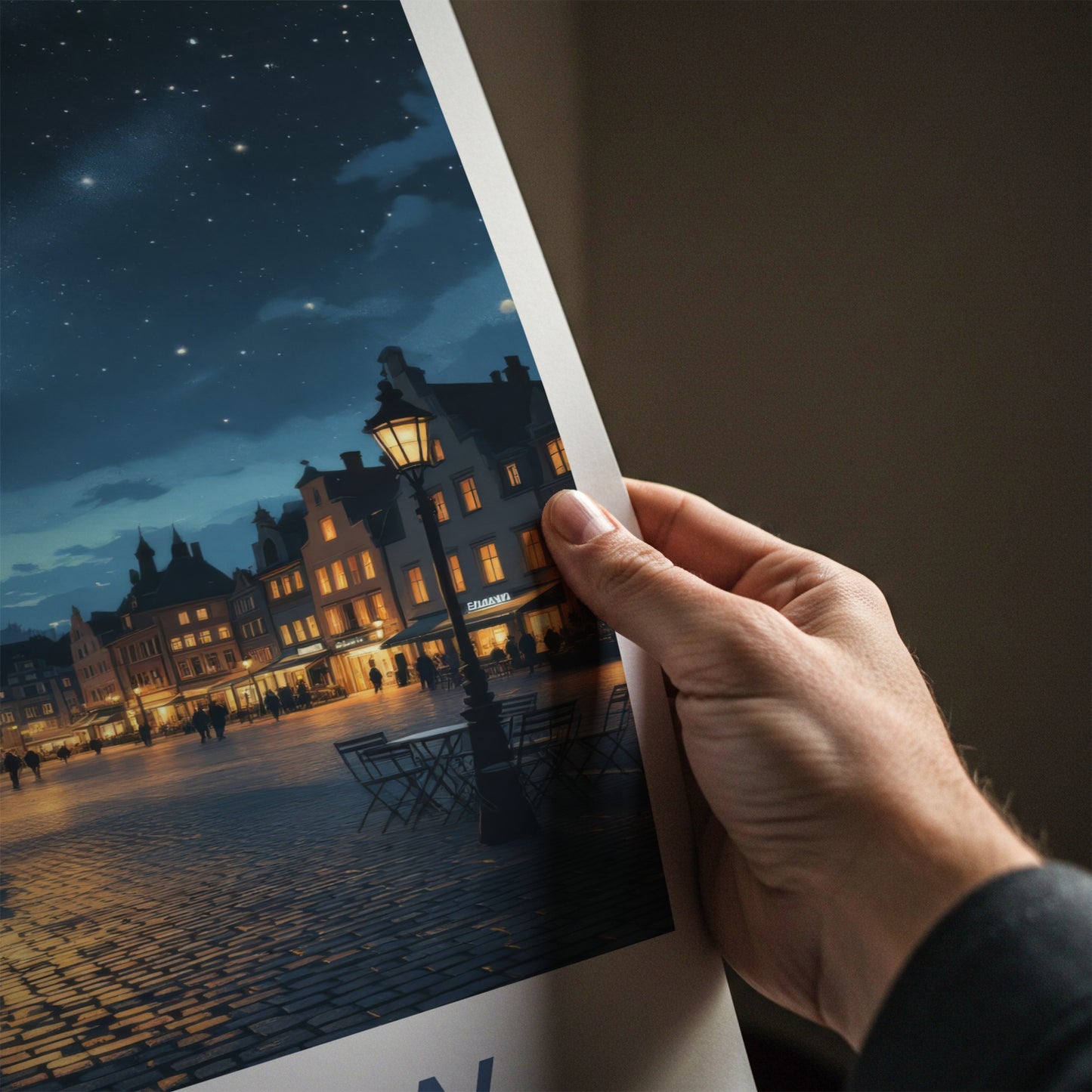 Rzeszow Poster - Poland Travel Art - Starry Night Square Home Decor