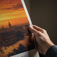 Rzeszow Poster - Poland Travel Art - Twilight Cityscape Scene Wall Decor