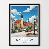 Rzeszow Poster - Poland Travel Art - Vibrant Market Square Wall Decor