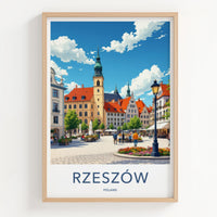 Rzeszow Poster - Poland Travel Art - Vibrant Market Square Wall Decor