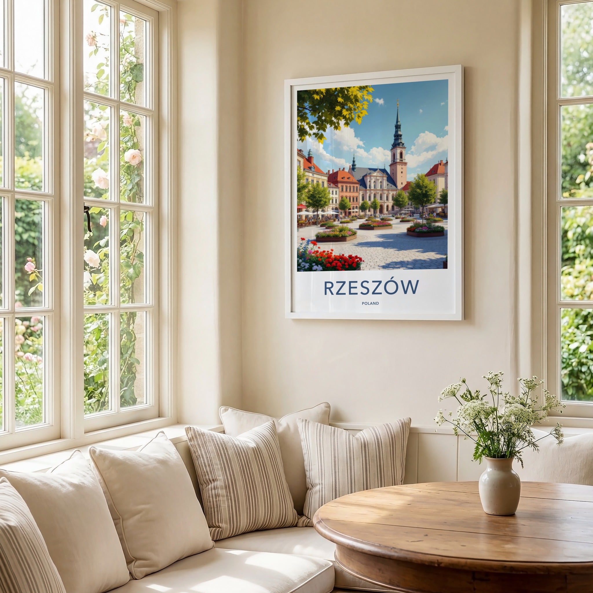 Rzeszow Poster - Poland Travel Art - Vibrant Square Spire Wall Decor
