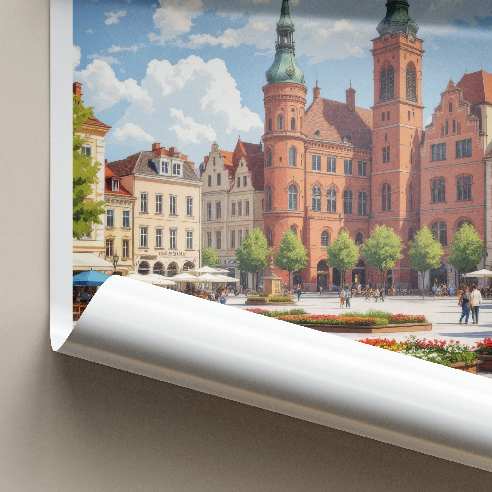 Rzeszow Poster - Poland Travel Print - Grand Market Square Gallery Art