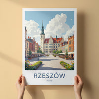 Rzeszow Poster - Poland Travel Print - Historic Market Square Wall Decor