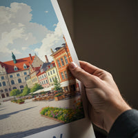 Rzeszow Poster - Poland Travel Print - Historic Market Square Wall Decor