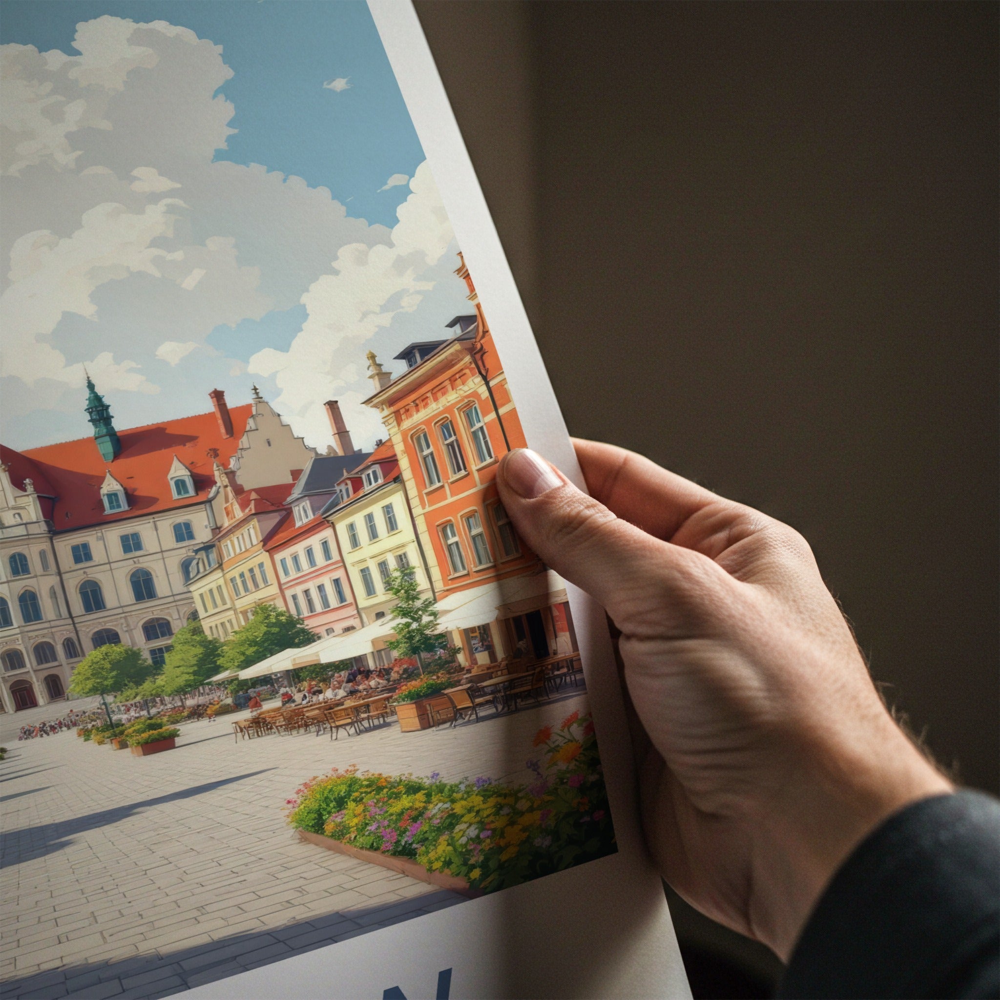 Rzeszow Poster - Poland Travel Print - Historic Market Square Wall Decor