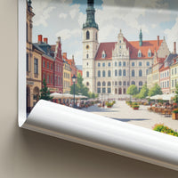 Rzeszow Poster - Poland Travel Print - Historic Market Square Wall Decor