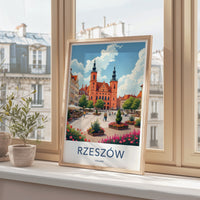 Rzeszow Poster - Poland Travel Print - Historic Town Square Home Decor