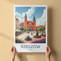 Rzeszow Poster - Poland Travel Print - Historic Town Square Home Decor