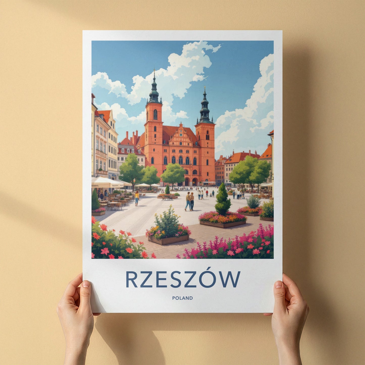 Rzeszow Poster - Poland Travel Print - Historic Town Square Home Decor