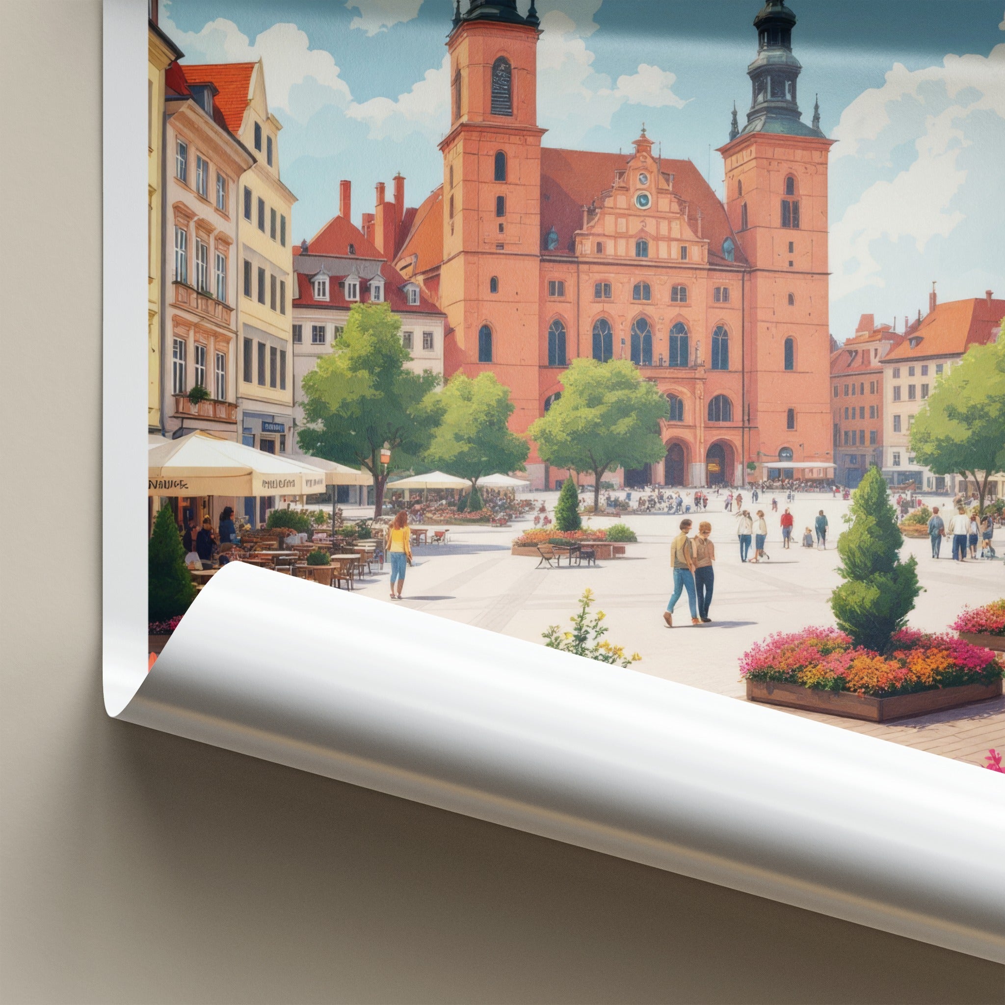 Rzeszow Poster - Poland Travel Print - Historic Town Square Home Decor