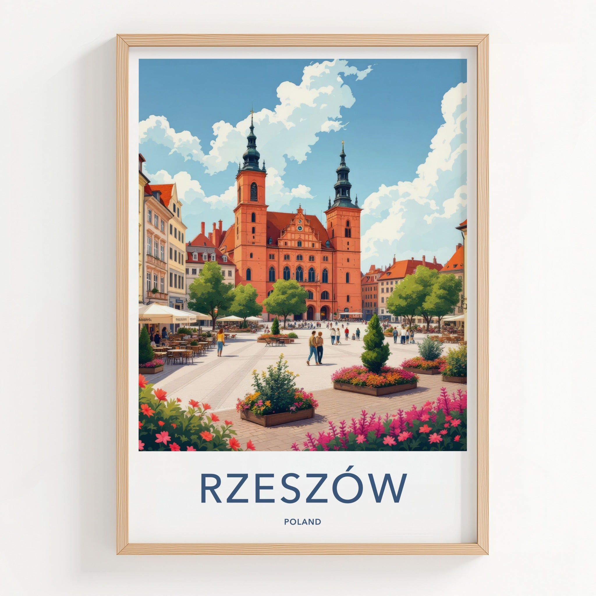 Rzeszow Poster - Poland Travel Print - Historic Town Square Home Decor