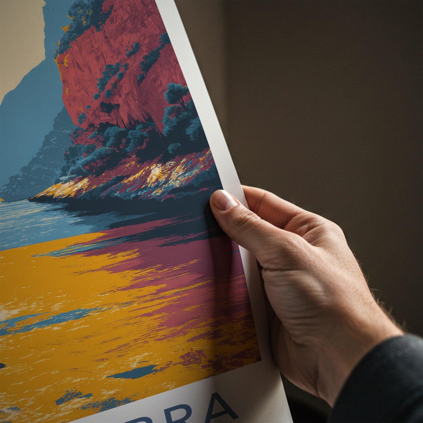 Sa Calobra Poster - Spain Travel Art - Colorful Canyon Seascape Home Decor