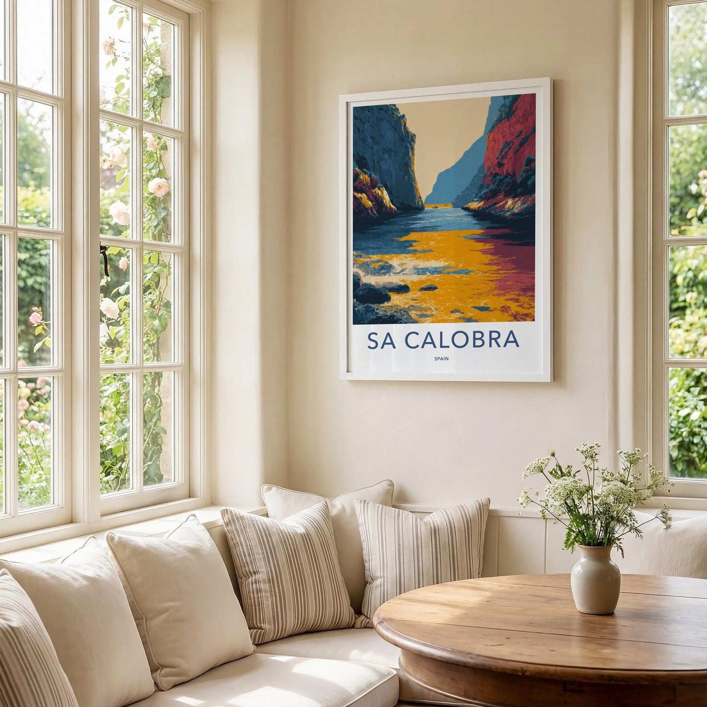 Sa Calobra Poster - Spain Travel Art - Colorful Canyon Seascape Home Decor