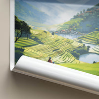 SA PA Poster - Vietnam Travel Art - Lush Terraced Fields Home Decor