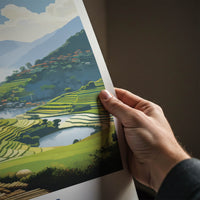 SA PA Poster - Vietnam Travel Art - Lush Terraced Fields Home Decor