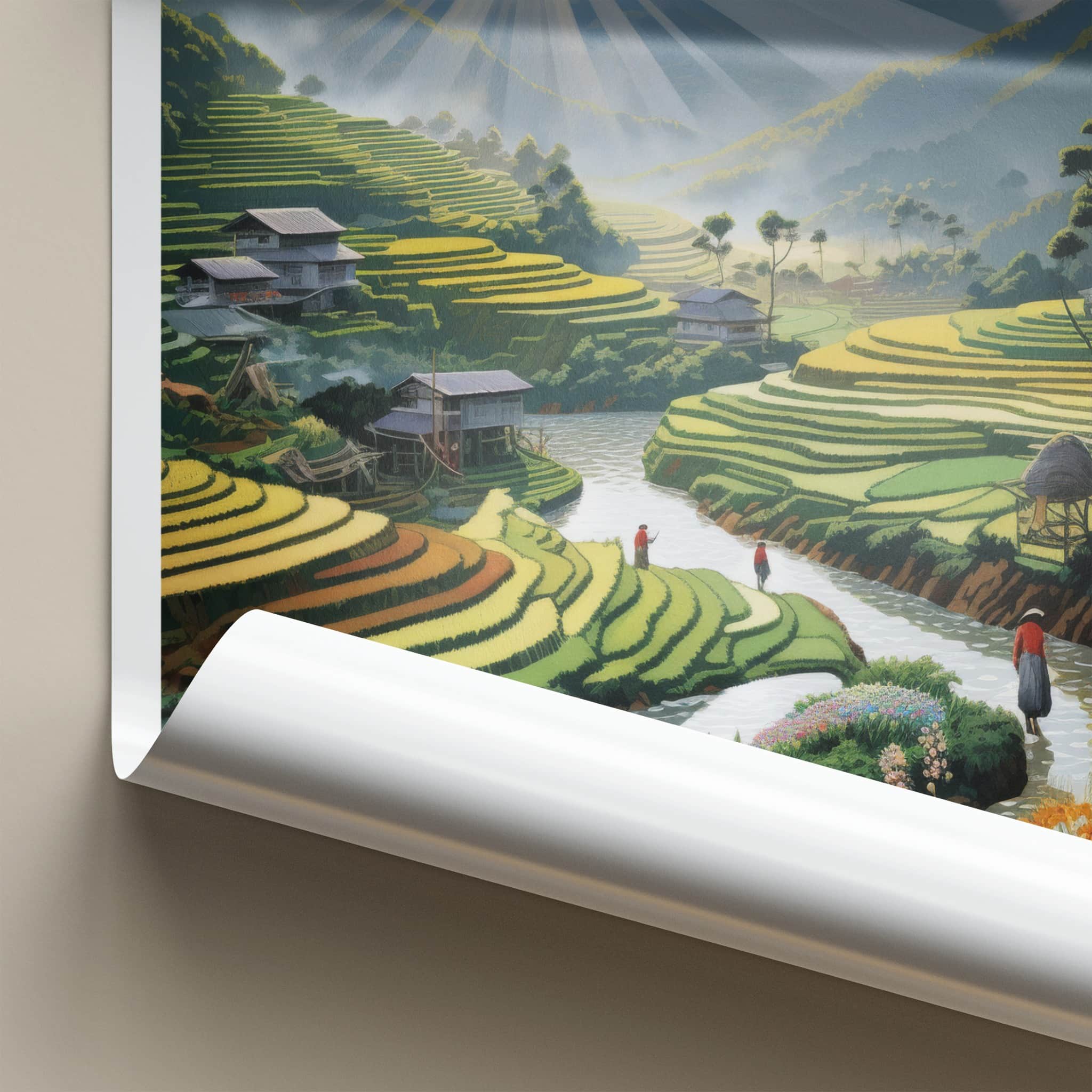 Sa Pa Poster - Vietnam Travel Art - Sunrise Valley Landscape Home Decor