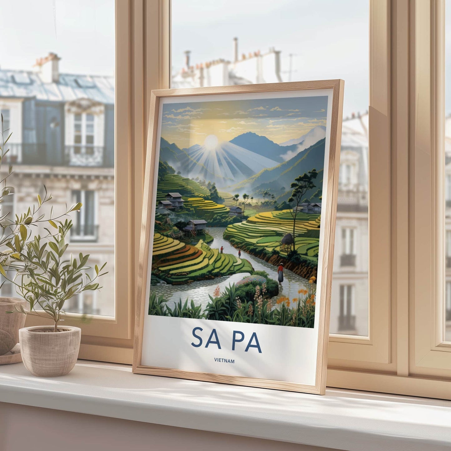 Sa Pa Poster - Vietnam Travel Art - Sunrise Valley Landscape Home Decor