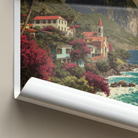 Saba Poster - Netherlands Travel Art - Colorful Coastal Town Wall Decor