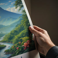 Sabah Poster - Malaysia Travel Art - Sunrise Mountain Stream Wall Decor