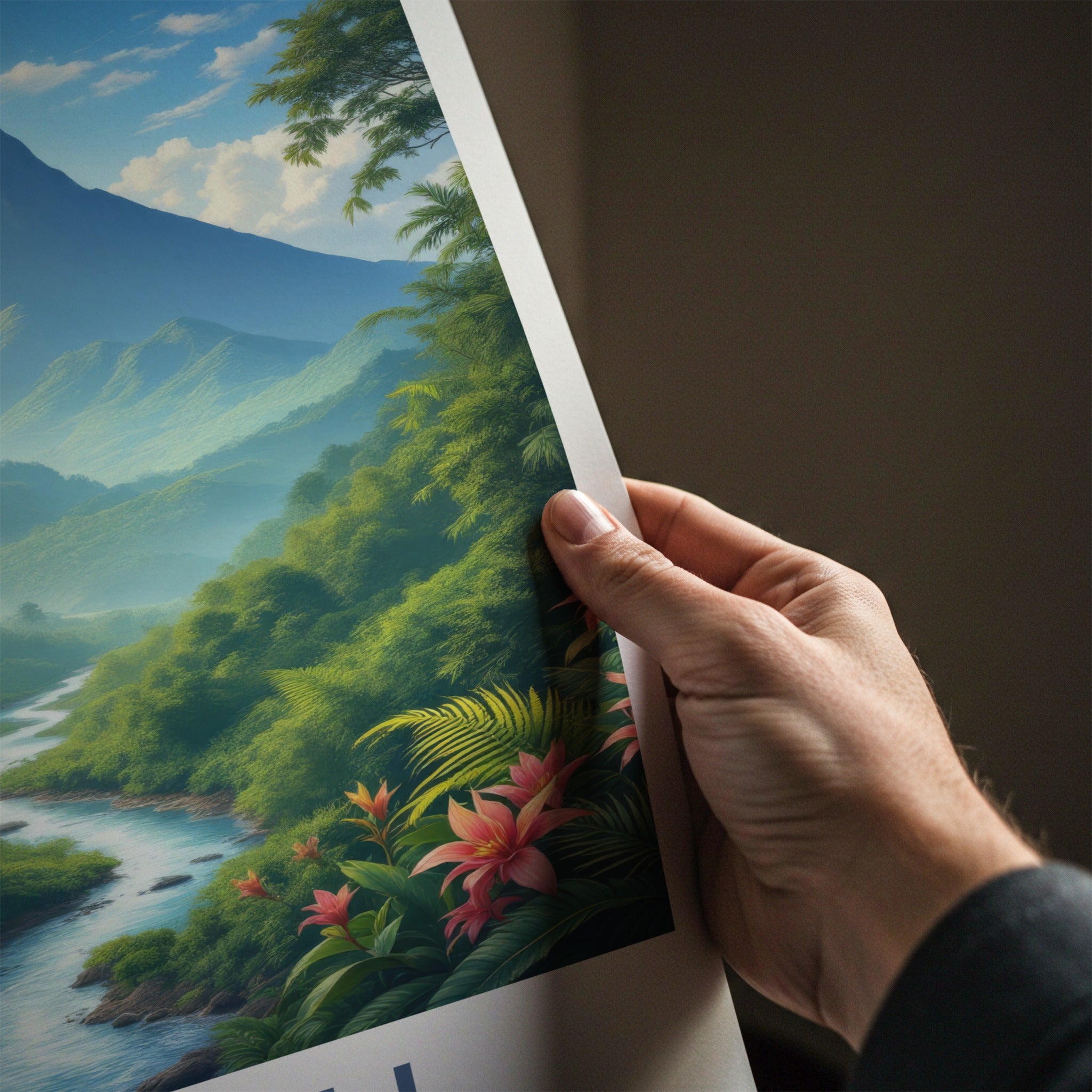 Sabah Poster - Malaysia Travel Art - Sunrise Mountain Stream Wall Decor