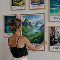 Sabah Poster - Malaysia Travel Art - Verdant Mountain River Home Decor