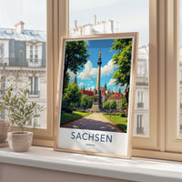Sachsen Poster - Germany Travel Art - Grand Monument Park Home Decor