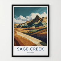 Sage Creek Poster - South Dakota Art Print - Layered Badlands Vista Wall Decor