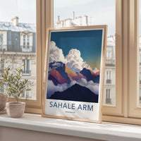 Sahale Arm Poster - Washington Travel Art - Colorful Mountain Peaks Home Decor