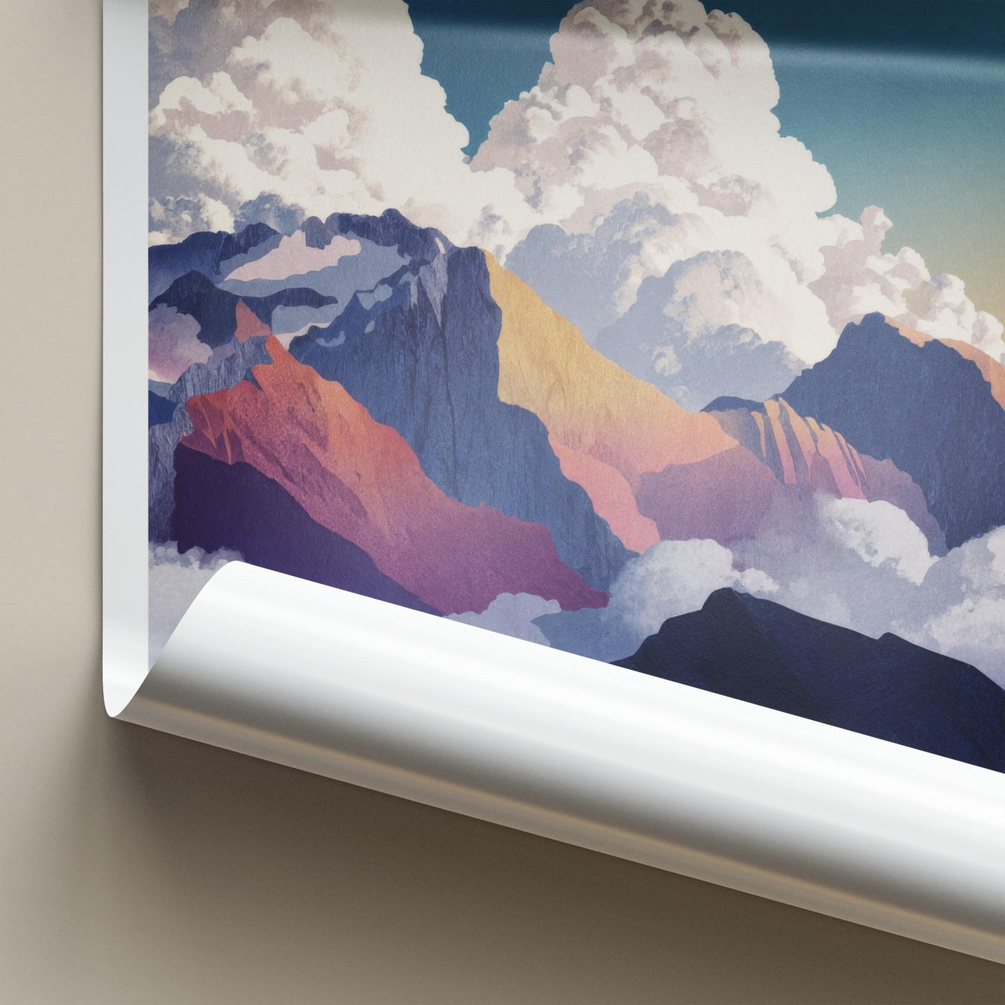 Sahale Arm Poster - Washington Travel Art - Colorful Mountain Peaks Home Decor