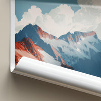 Sahale Arm Poster - Washington Wall Art - Reddish Mountain Peaks Home Decor