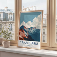 Sahale Arm Poster - Washington Wall Art - Reddish Mountain Peaks Home Decor