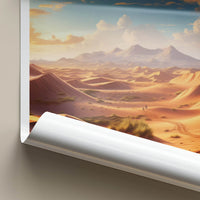 Sahara Desert Poster - Africa Travel Art - Sunset Camel Ride Home Decor