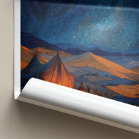 Sahara Desert Poster - Morocco Travel Art - Desert Starry Night Home Decor
