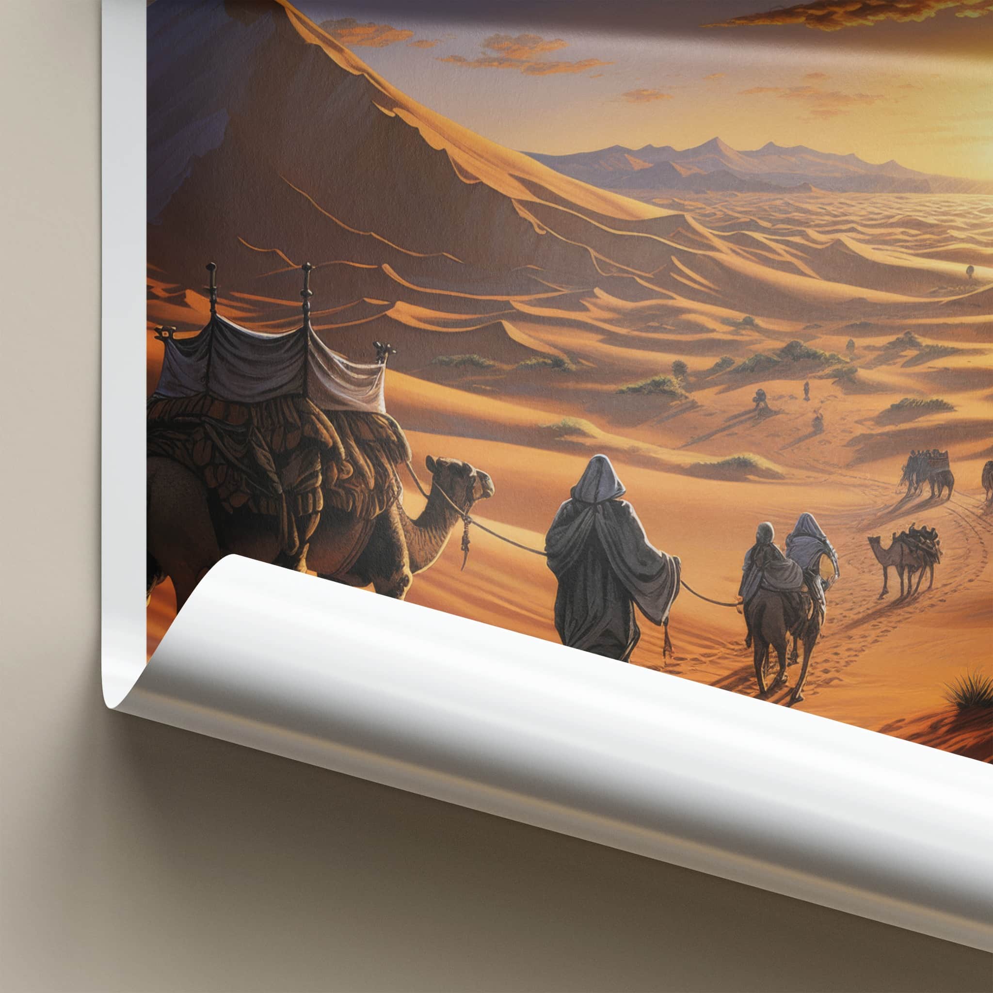 Sahara Poster - North Africa Travel Art - Sunset Desert Dunes Home Decor