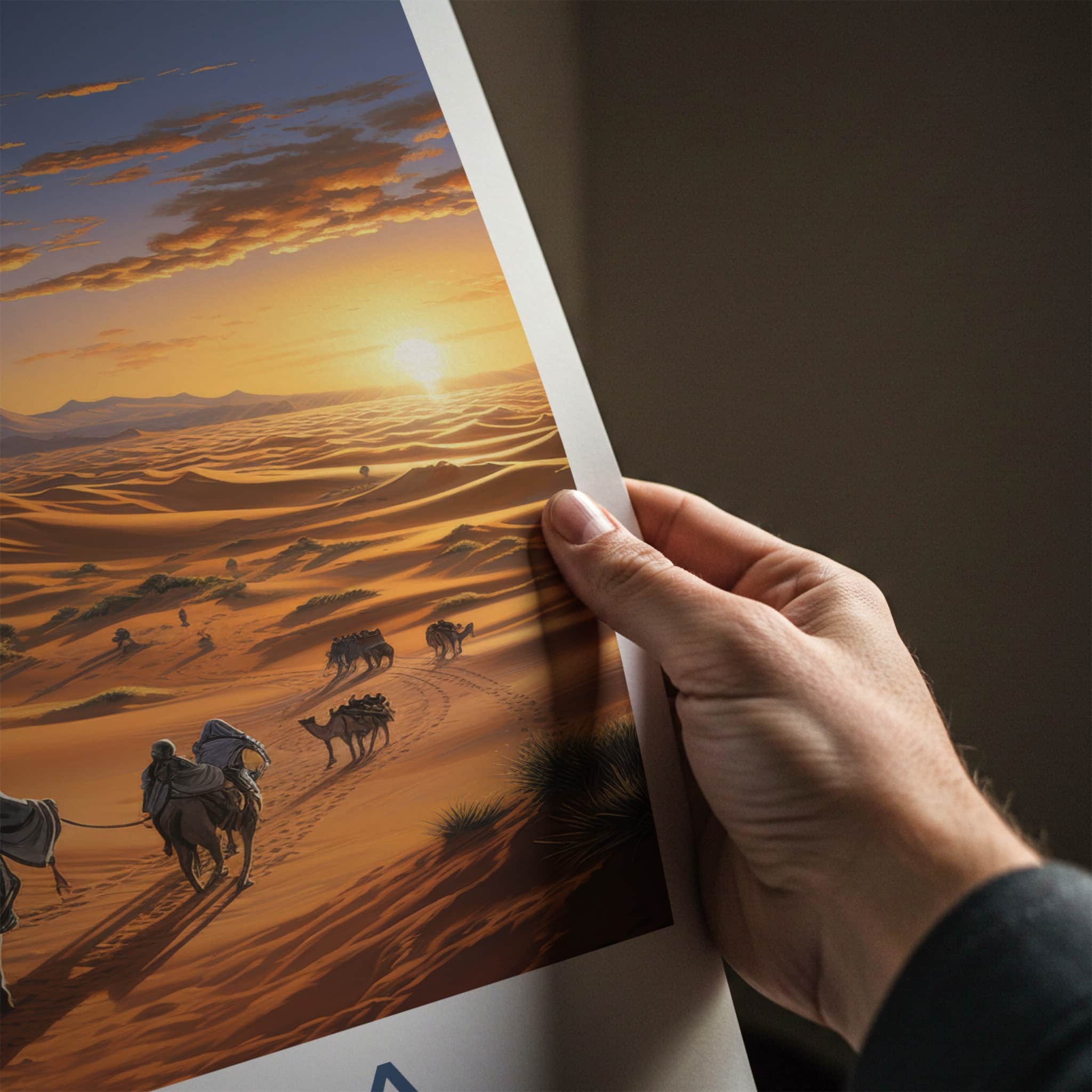 Sahara Poster - North Africa Travel Art - Sunset Desert Dunes Home Decor