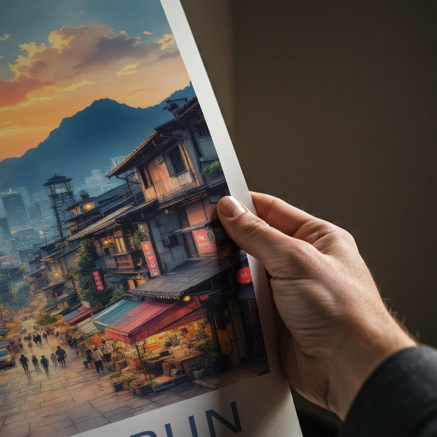 Sai Ying Pun Poster - Hong Kong Fine Art - Busy Asian Street Gift