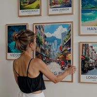 Sai Ying Pun Poster - Hong Kong Travel Art - Bustling Street Market Home Decor