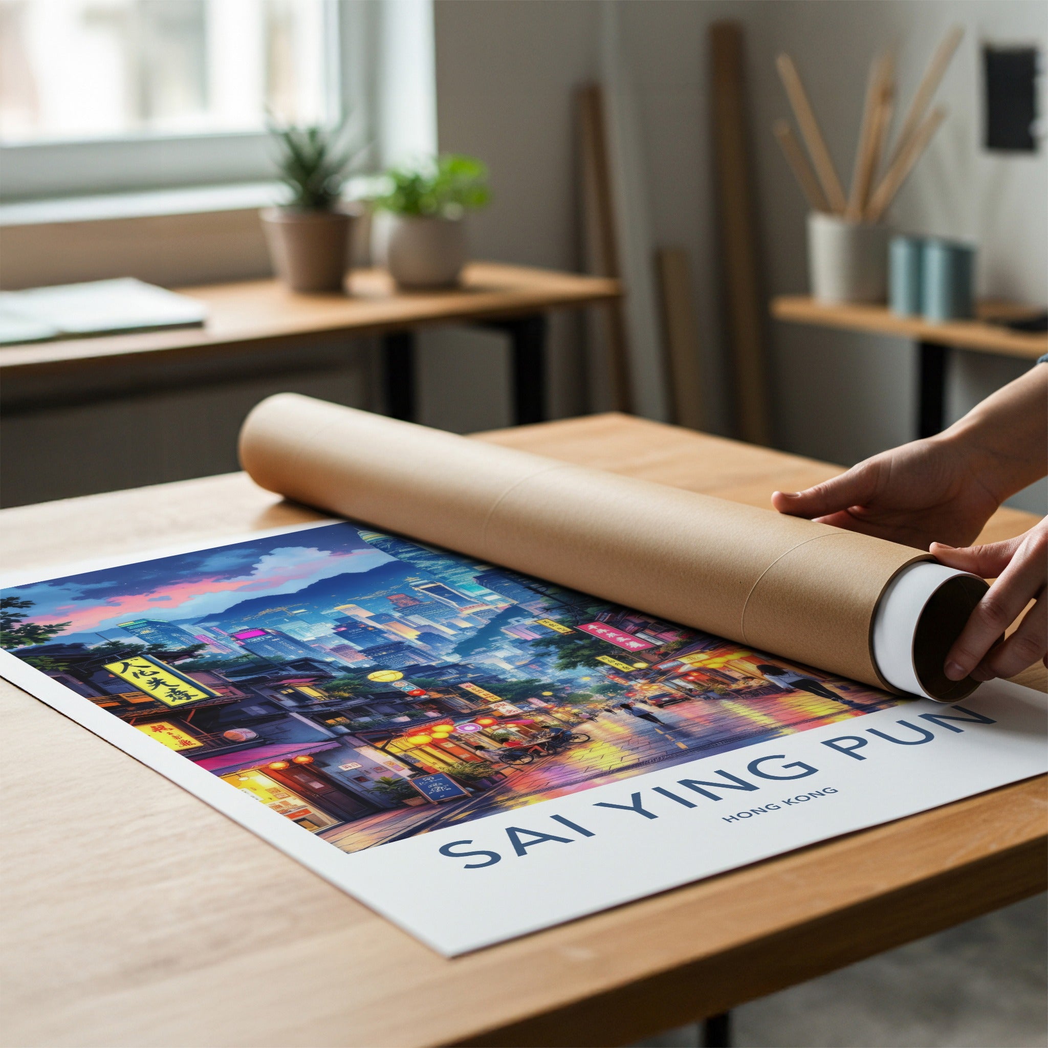 Sai Ying Pun Poster - Hong Kong Travel Art - Vibrant City Street Home Decor