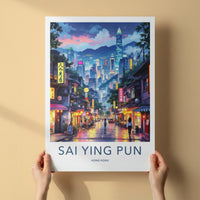 Sai Ying Pun Poster - Hong Kong Travel Art - Vibrant City Street Home Decor