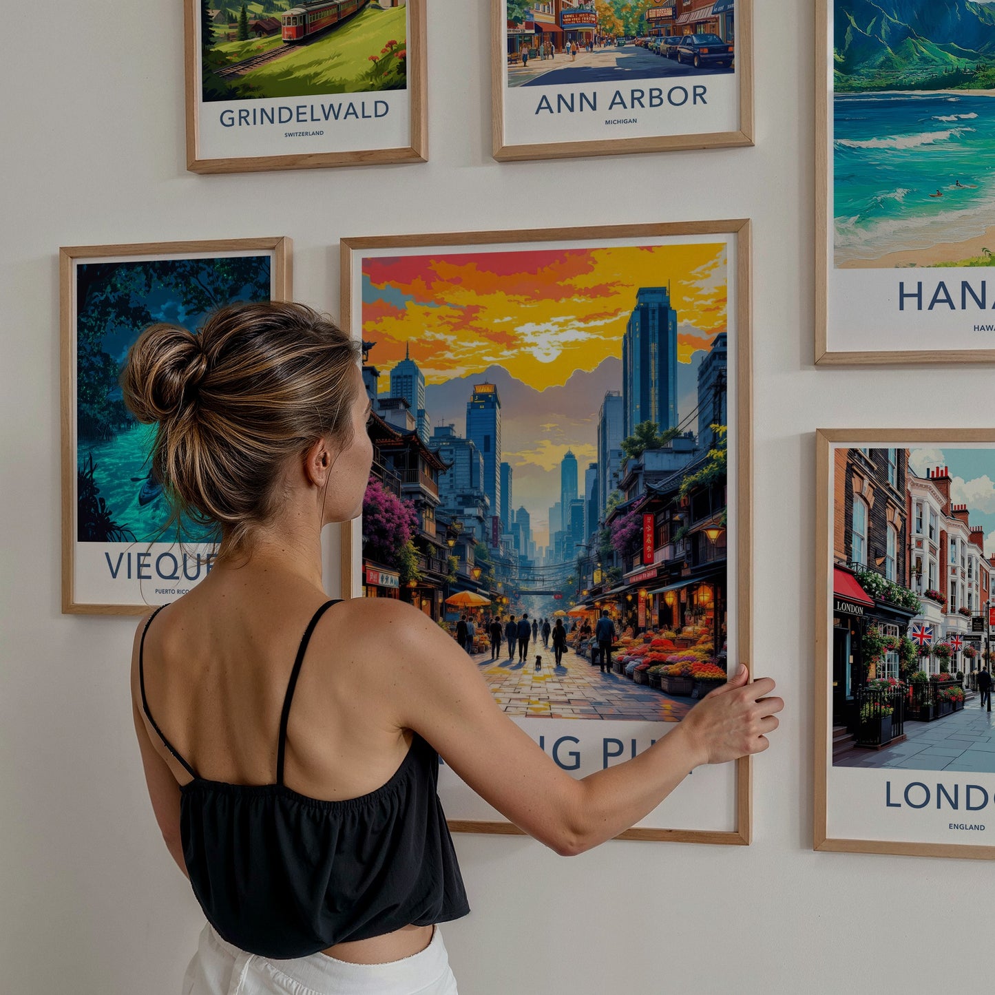 Sai Ying Pun Poster - Hong Kong Travel Art - Vibrant Market Asia Wall Decor