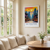 Sai Ying Pun Poster - Hong Kong Travel Art - Vibrant Market Asia Wall Decor